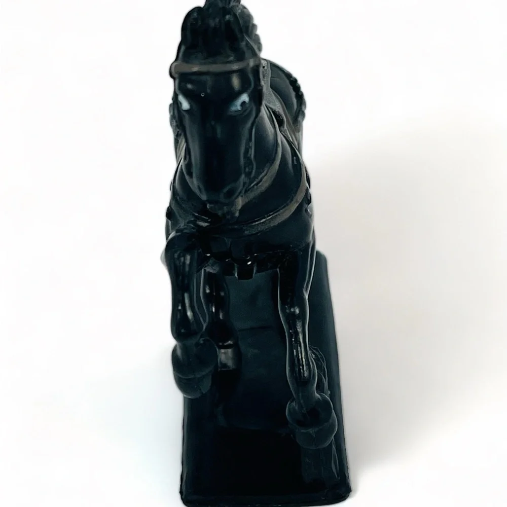 Fuliduo Toys Black Medieval Knight Horse On Stand 3.5